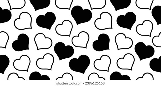 Aesthetic white and black heart shape gift-wrapped pattern. for Christmas, birthdays, or Valentine's, and for other purposes with some creative design ideas.