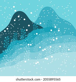 aesthetic winter blue background and textures vector with minimalist abstract design and organic shapes. nature background vector. square sosial media template background