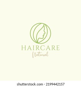 aesthetic women circle hair logo design