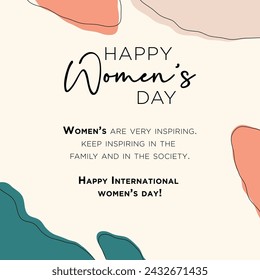 Aesthetic Women's day greeting card. Women of different ethnicities together. The struggle for rights, independence, equality. Sisterhood and females friendship. 8 march women's day greeting card.