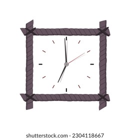 Aesthetic wooden clock frame. Wall clock template