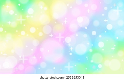 Plano de fundo temático estético y2k lgbt flag com bokeh. Ilustração de vetor de estoque em estilo realista mágico.