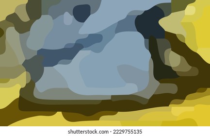 Aesthetic yellow abstract background. Various shapes and unique composition. Suitable for poster and banner
