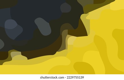 Aesthetic yellow abstract background. Various shapes and unique composition. Suitable for poster and banner