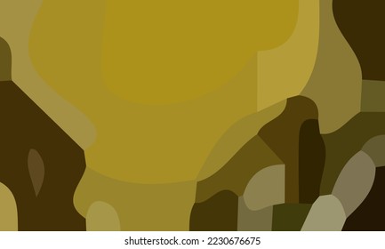 Aesthetic yellow abstract background. Various shapes and unique composition. Suitable for poster and banner
