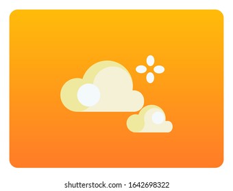 Aesthetic Yellow Cloud in Orange Sky Vector. Serene and beautiful illustration of celestial clouds in hues of white and yellow. Ideal for creating visually stunning and calming atmospheres.
