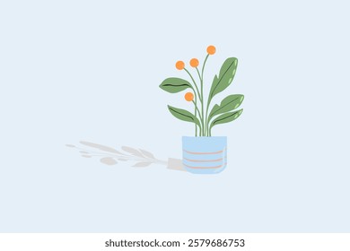 Aesthetic yellow flower leave vector