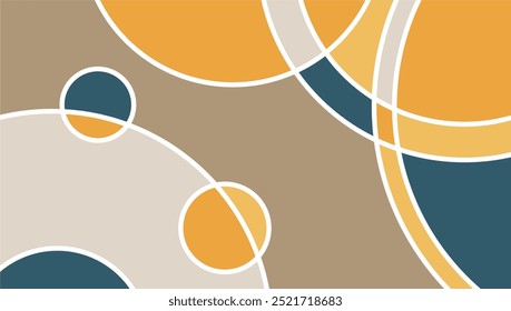 Aesthetically colored randomly arranged circle shapes, random circle geometric texture background, elegant background