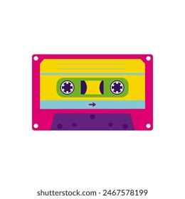 Aesthetics of the 90s, retro cassettes for a tape recorder. 2000s Elements . Modern flat style