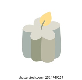 aesthetics hand drawn candle. Colored Vector flat illustration isolated on background. decorative element for greeting card, web, christmas, wedding, birthday, valentine day