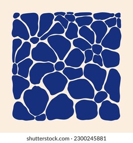 Aesthetics of Matisse's curves. Groovy abstract postcards with patterns. Flower drawings, botanical art. Fashionable organic style of naive retro hippies of the 60-70's. Mother's Day vector background