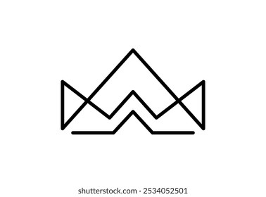 Aesthetics Vector crown icon. Thin line sign Logo. Outline Crown Isolated Contour Symbol Illustration for your web and mobile app design concept