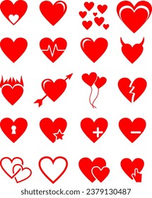 aet icons love, romantic, heart, concept art love, cute vector eps 10