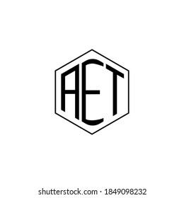 AET letter icon design on WHITE background.Creative letter AET/A E T logo design. AET POLIGON/initials Logo design.