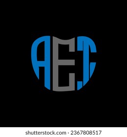 Diseño creativo del logo de la carta AET. Diseño único de AET.
