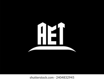 AET letter logo design on creative BLACK background