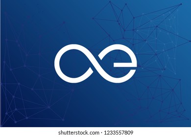 Aeternity AE cryptocurrency network vector illustration
