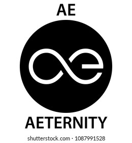 Aeternity Coin cryptocurrency blockchain icon. Virtual electronic, internet money or cryptocoin symbol, logo
