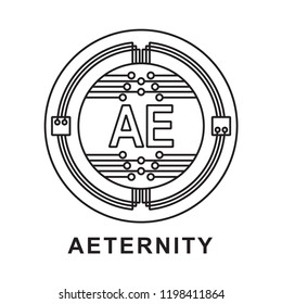 aeternity coin  Cryptocurrency  icon outline