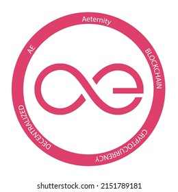 Logo de la criptodivisa eterna. Icono de símbolo criptográfico AE ilustración vectorial plana. Plantilla editable EPS 10. 