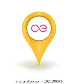 Aeternity Cryptocurrency Map Pin