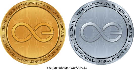 aeternity-ae virtuelle Währung Logo. Vektorgrafiken.
