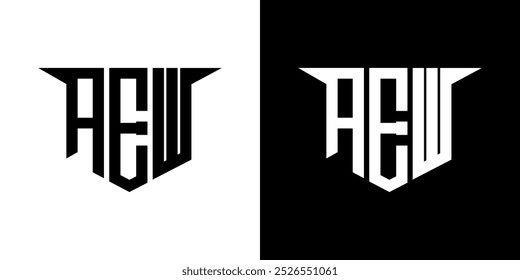AEW letter logo design with white background in illustrator, vector logo modern alphabet font overlap style, calligraphy designs for logo, Poster, Invitation, etc.