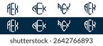 AEX letter logo set design