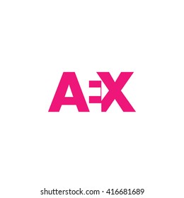 AEX Logo. Vector Graphic Branding Letter Element. White Background