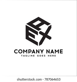 AEX,XEA,AXE,EXA,XEA,XAE Initial Logo Letter of Symbol Company. Modern template Flat black signs design on White Background. vector icon illustration - Vector
