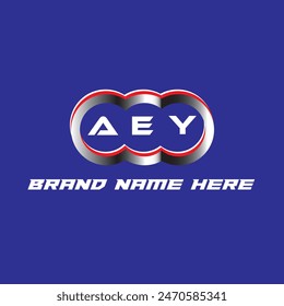 AEY letra logo Vector único atractivo creativo moderno diseño inicial color blanco sobre fondo de color azul AEY letra logo logo diseño
