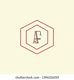 AS AF AFS letter logo design, Best line art logo design in black and red color with background.