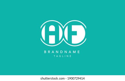 AF Alphabet Letters Initial Circle Icon Logo