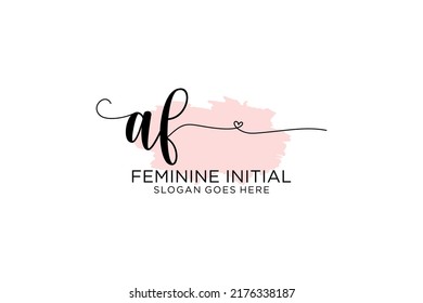 AF Beauty-Monogramm und elegantes Logo-Design Handschrift-Logo der ersten Signatur, Hochzeit, Mode, Blumen und botanisch mit kreativen Vorlage.
