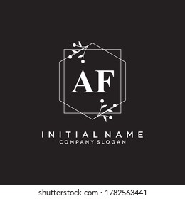 AF Beauty vector initial logo, handwriting logo of initial signature, wedding, fashion, jewerly, boutique, floral and botanical with creative template for any company or business.