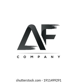 vector de diseño del logotipo de la letra del pincel AF