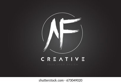 AF Brush Letter Logo Design. Artistic Handwritten Brush Letters Logo Concept Vector.