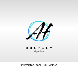 AF Brush Stroke Letter Logo Design. Colorful Paint Logo Leters Icon with Elegant Shape Vector Design.  