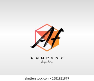 AF Brush Stroke Letter Logo Design. Colorful Paint Logo Leters Icon with Elegant Shape Vector Design.  