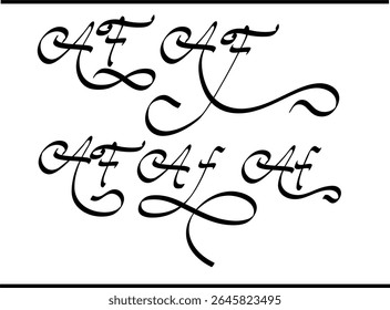 AF Calligraphy Logo Design | Elegant Interlocking A and F Monogram
