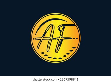 Logo de la carta creativa AF y plantilla de diseño de iconos