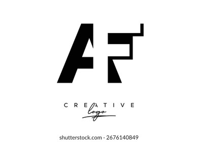 AF Creative Minimalist Negative Space Latter Logo with Modern Monogram for Branding and Business Lettermark Logo with Initial Letters Logo Design for Branding.