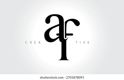 AF  Elegant Serif Monogram Logo – Luxury Lowercase Typographic Lettermark for Modern Branding