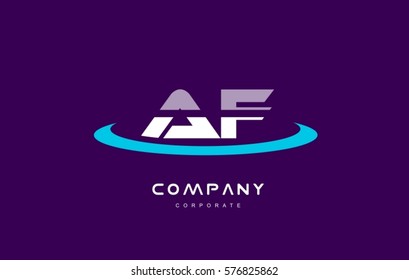 af a f cyan magenta blue letter combination alphabet vector company logo icon sign design template 