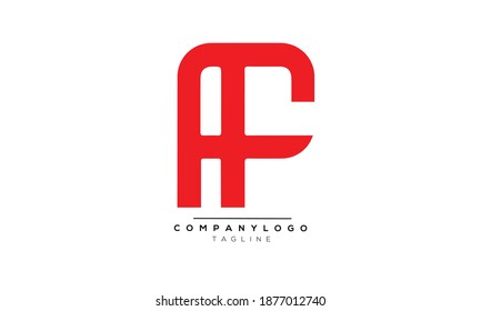 Diseño del logotipo del alfabeto de texto con letra monográfica AF f