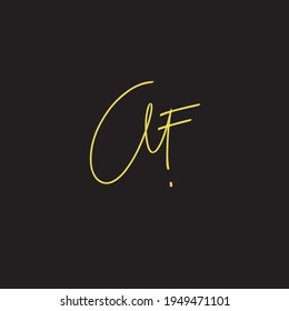 AF a f Escritura manual inicial moda creativa diseño elegante logo Firmar plantilla vector icono
