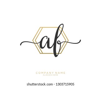 AF A F Initial handwriting logo template