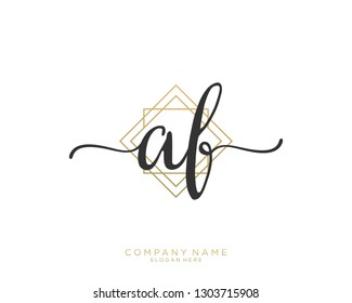 AF A F Initial handwriting logo template