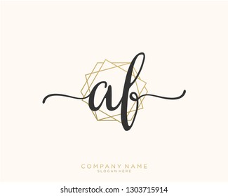 AF A F Initial handwriting logo template