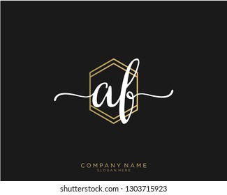 AF A F Initial handwriting logo template